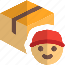 delivery, box, courier, boy