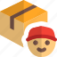 delivery, box, courier, boy 