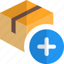 delivery, box, plus, add