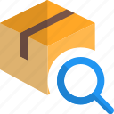 delivery, box, search, magnifier