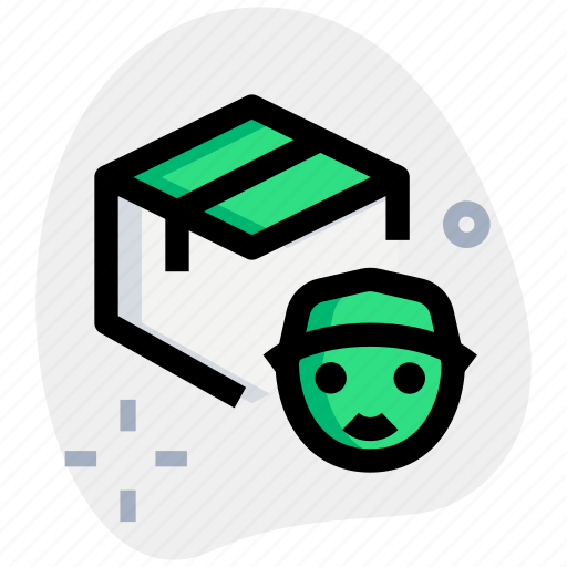 Delivery, box, courier, man icon - Download on Iconfinder