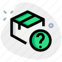 delivery, box, question mark, queries