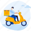 delivery, transport, package, vehicle, scooter, motorcycle 