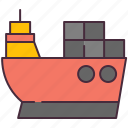 cargo, barge, ship, logistics, shipping