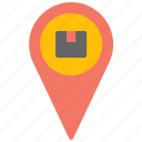 pin, box, location, tracking, delivery, logistics