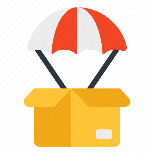 Parachute delivery, logistic delivery, air delivery, parachute cargo, parachute shipment icon - Download on Iconfinder