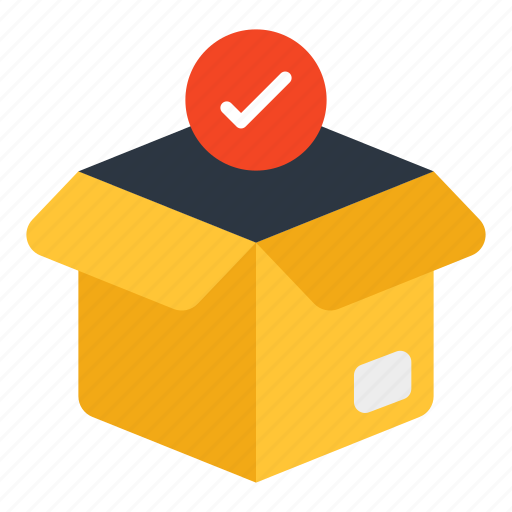 Verified parcel, verified package, cardboard, box, carton\ icon - Download on Iconfinder