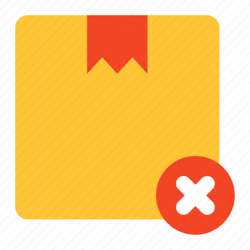 Parcel cancel, package cancel, cardboard, box, carton icon - Download on Iconfinder