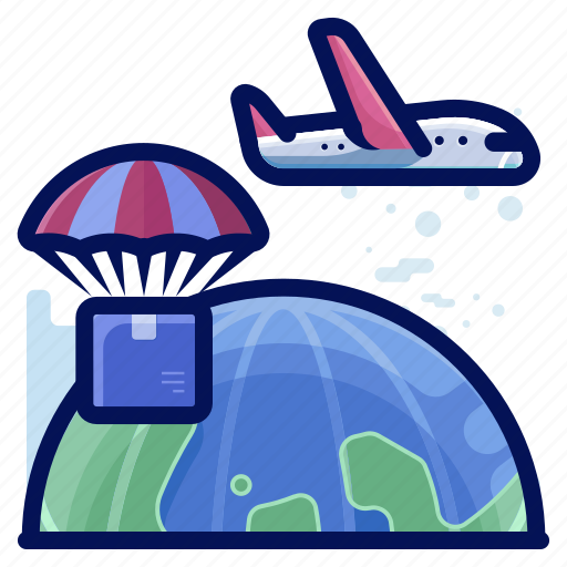 Aeroplane, airdrop, airplane, delivery, shipment, shipping icon - Download on Iconfinder