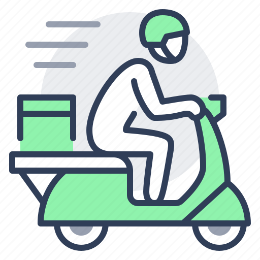 Courier, delivery, fast, moped, motorbike, scooter icon - Download on Iconfinder