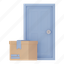 door, logistic, delivery, package, shipping, box, product, service, courier 