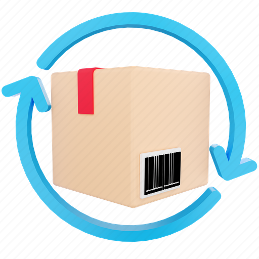 Return, package, delivery, box, parcel, logistics 3D illustration - Download on Iconfinder