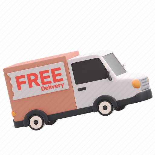 Free, delivery, truck, service 3D illustration - Download on Iconfinder