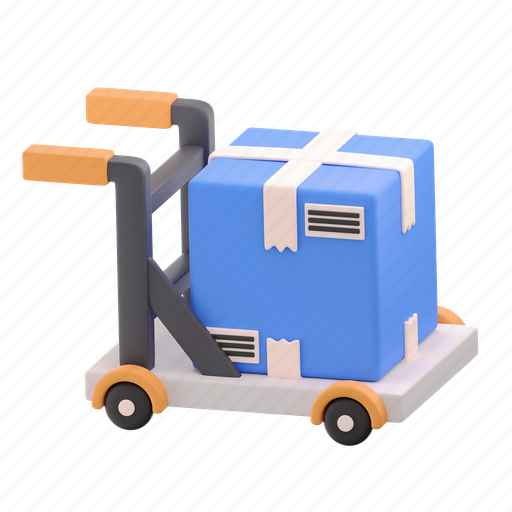 Package, dolly, trolley, parcel, box, delivery 3D illustration - Download on Iconfinder