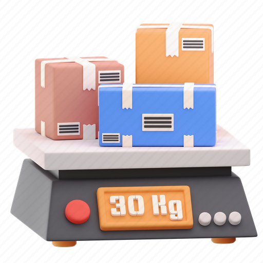 Weight, scale, package, measure, delivery 3D illustration - Download on Iconfinder