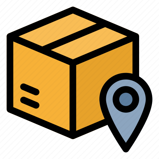 Box, delivery, location, map, pin icon - Download on Iconfinder