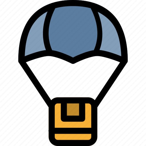 Box, delivery, flying, parachute, product icon - Download on Iconfinder