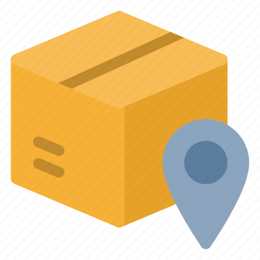Box, delivery, location, map, pin icon - Download on Iconfinder