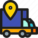 location, truck, delivery, map, package, pin, shipping