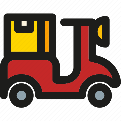 Motorcycle, box, delivery, logistic, package, shipping, transport icon - Download on Iconfinder