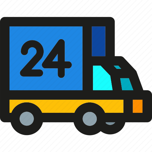 Hours, delivery, package, shipping, support, transport, truck icon - Download on Iconfinder