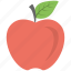 apple, apple with leaf, fresh apple, fruit, red apple 
