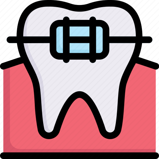 Brace, bracket, dental care, dentist, health, orthodontic, tooth icon - Download on Iconfinder