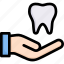 care, dental care, dentist, hand, health, hold tooth, tooth 