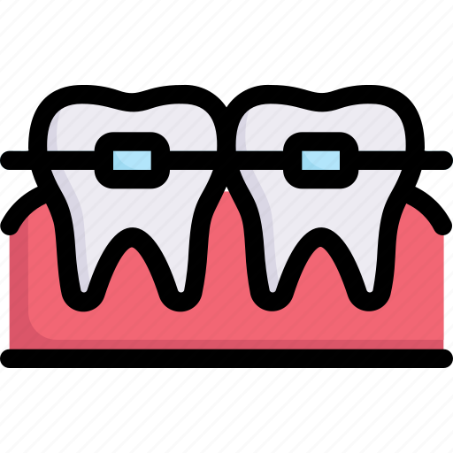 Braces, bracket, dental care, dentist, health, orthodontic, tooth icon - Download on Iconfinder