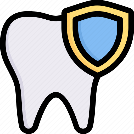 Dental care, dentist, health, healthcare, protection, tooth, tooth with shield icon - Download on Iconfinder