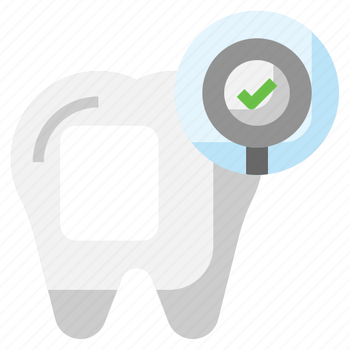 Dental, checkup, care, dentist, magnifying, glass, check icon - Download on Iconfinder