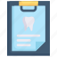 clipboard, data patient, dental care, dentist, health, report, tooth 