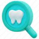 dental, checkup, magnifying, glass, teeth, tooth, loupe, 3d 
