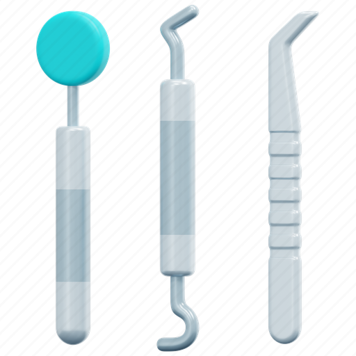Dentist, tools, medical, instrument, dental, probe, care 3D illustration - Download on Iconfinder