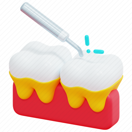 Scaling, cleaning, dental, teeth, tooth, treatment, 3d 3D illustration - Download on Iconfinder