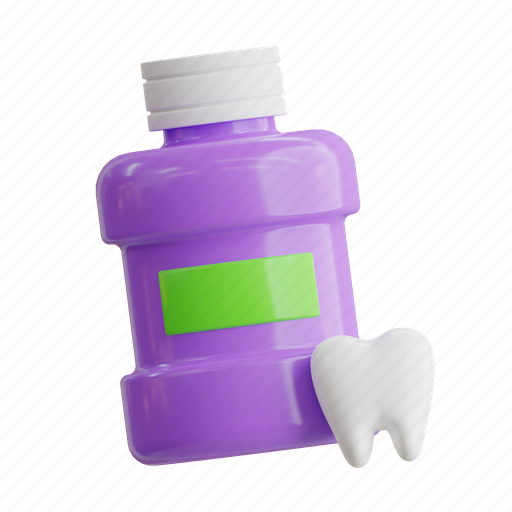 Mouthwash, oral, dental, hygiene, mouth, care, fresh 3D illustration - Download on Iconfinder