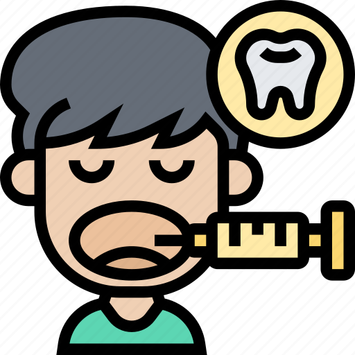 Anesthesia, injection, numb, treatment, dental icon - Download on Iconfinder
