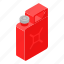 can, canister, car, cartoon, isometric, red, technology 