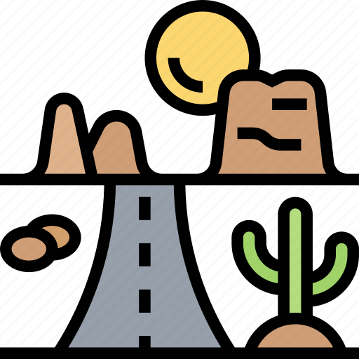 Road, desert, highway, travel, trip icon - Download on Iconfinder