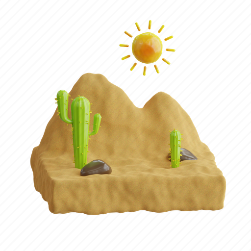 Desert, nature, sand, travel, dune, sahara, dry 3D illustration - Download on Iconfinder