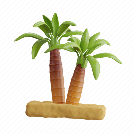 Palm, tree, tropical, summer, leaf, plant, nature 3D illustration - Download on Iconfinder