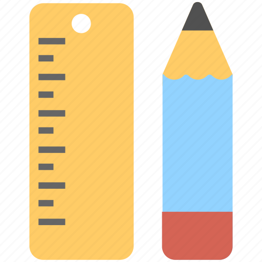 Drafting tools, pencil, ruler, scale, stationery icon - Download on Iconfinder
