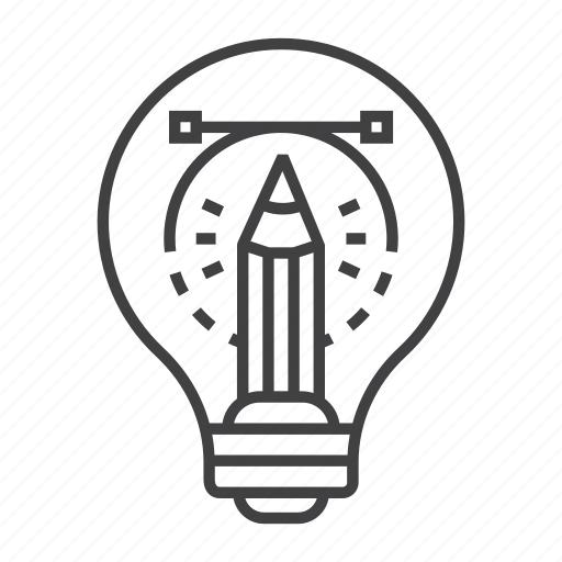 Art, bulb, creative, design, graphic, idea, pencil icon - Download on Iconfinder