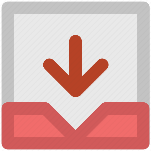 Down arrow, download tray, email inbox, inbox, mailbox, storage, web element icon - Download on Iconfinder