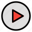 play, button, video, movie 