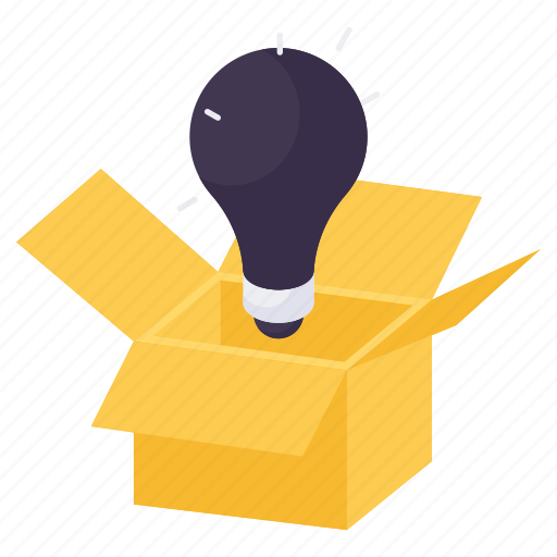 Think outside the box, creative package, creative box, creative parcel, innovative box, innovative package icon - Download on Iconfinder