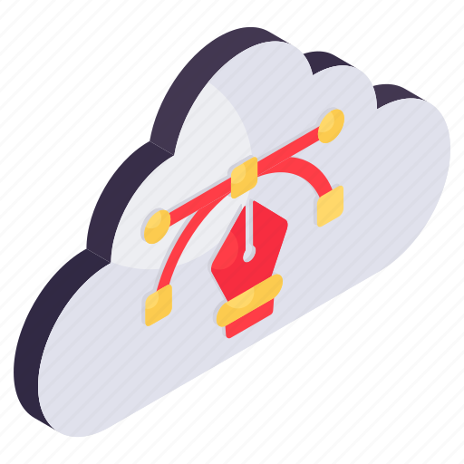 Cloud bezier tool, design tool, graphic design, pen tool, photoshop tool icon - Download on Iconfinder