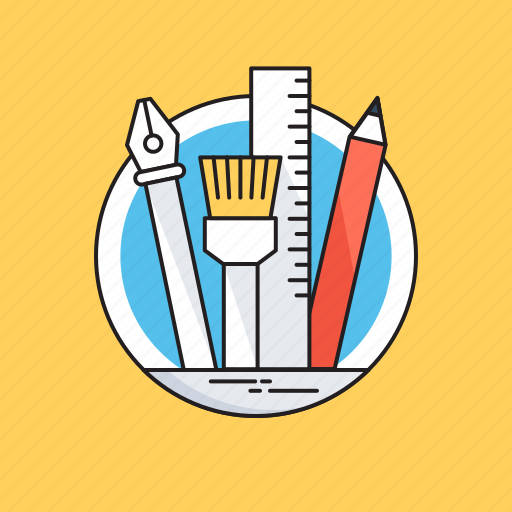 Creative tools, paint brush, pen, pencil, scale icon - Download on Iconfinder