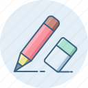 eraser, pencil, document, edit, paper, writing
