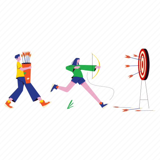 Archery, target, arrow, success, business, aim, goal illustration - Download on Iconfinder